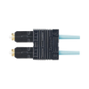 Conector de Fibra Óptica SC Duplex OptiCam, Multimodo 50/125 OM3/OM4, Pre-pulido, Color Aqua