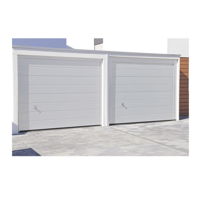 Puerta de Garage de alta calidad, Lisa color blanco 14X7 pies,  AISLADA, Estilo Americana.