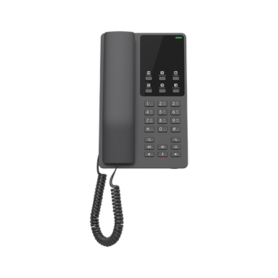 Teléfono IP Hotelero, 2 líneas SIP con 2 cuentas, codec Opus, IPV4/IPV6, color negro, con gestión en la nube GDMS