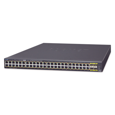 Switch Administrable de 48-Puertos 10/100/1000T 802.3at PoE + 4-Puertos 100/1000BASE-X SFP / 440W