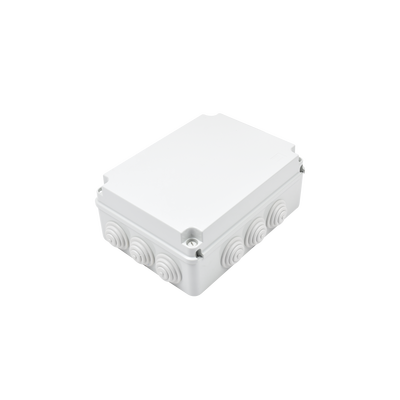 Caja de derivación de PVC Auto-extinguible con 12 entradas, tapa atornillada, 300x220x120 MM, Para Exterior (IP55)
