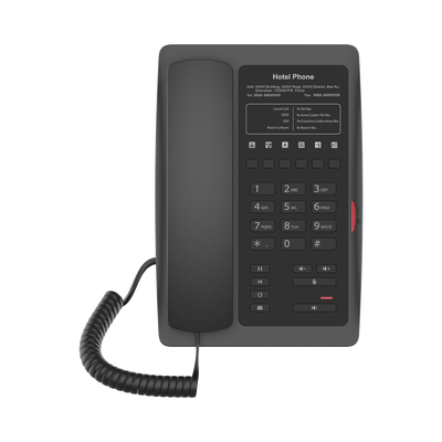 Teléfono IP WiFi para Hotelería, profesional con 6 teclas programables para servicio rápido (Hotline), plantilla personalizable con PoE