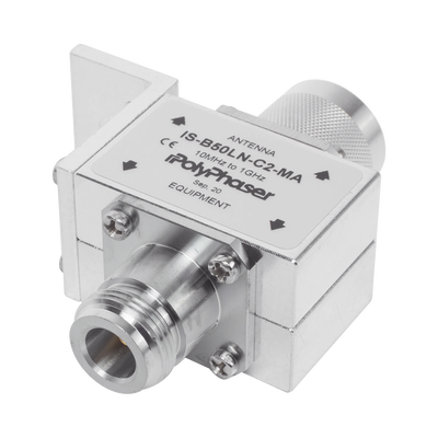 Protector RF Coaxial Para 10 a 1000 MHz Con Ceja Frontal Con Conectores N Macho y N-Hembra, 50 Ω