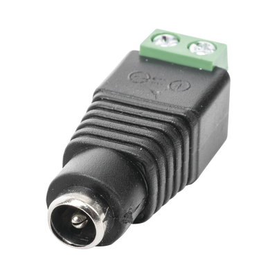 Adaptador Hembra Tipo Jack de 3.5 mm polarizado de 12 Vcc / Terminales Tipo Tornillo / Polarizado (+/-) / Ideal para Cámaras de Video Vigilancia.