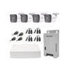 Kit TURBOHD 1080p / DVR 4 Canales / 4 Cámaras con Micrófono Integrado y 101° Visión / Luz Blanca + IR Visión Nocturna / Transceptores / Conectores / Fuente de Poder Profesional Compacta