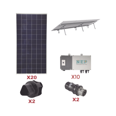 Kit Solar para interconexión de 5.5 kW de Potencia, 110 Vca con Micro Inversores y Paneles Policristalinos