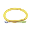 Jumper de Fibra Óptica Monomodo LC/UPC-SC/APC Simplex, color amarillo 3 metros
