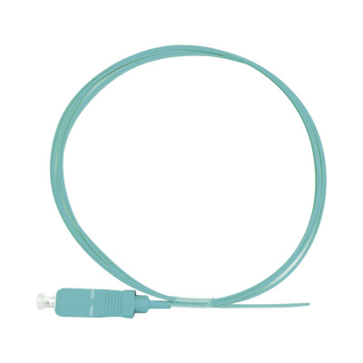 Pigtail de Fibra Óptica Simplex SC, PVC, OM3 50/125, Aqua, 1 metro