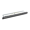 Patch panel modular Blindado (STP) de 24 puertos, con barra para organizar cable