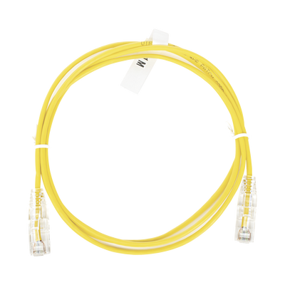 Cable de Parcheo Slim UTP Cat6 - 1 metro, Amarillo, Diámetro Reducido (28 AWG)