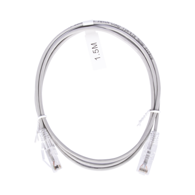 Cable de Parcheo Slim UTP Cat6 - 1.5 m Gris Diámetro Reducido (28 AWG)