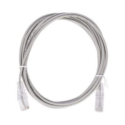 Cable de Parcheo Slim UTP Cat6 - 2 m Gris Diámetro Reducido (28 AWG)