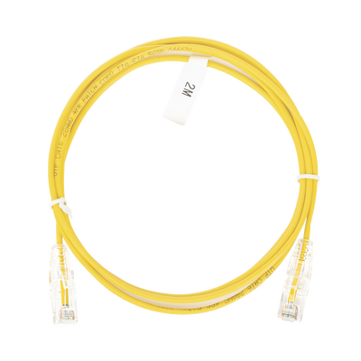 Cable de Parcheo Slim UTP Cat6 - 2 m Amarillo Diámetro Reducido (28 AWG)