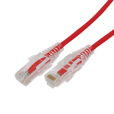 Cable de Parcheo Slim UTP Cat6A - 0.5 m Rojo, Diámetro Reducido (28 AWG)