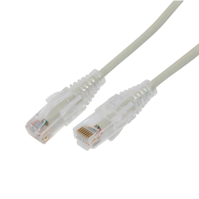 Cable de Parcheo Slim UTP Cat6A - 10 m Gris, Diámetro Reducido (28 AWG)