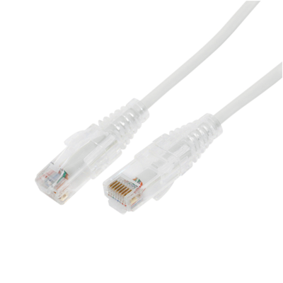 Cable de Parcheo Slim UTP Cat6A - 1 m Blanco, Diámetro Reducido (28 AWG)