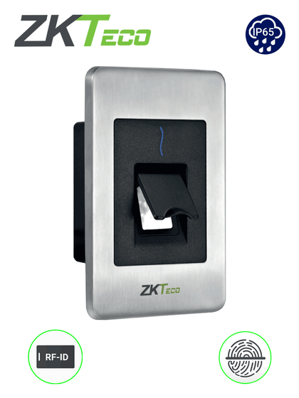 ZKTECO FR1500S - Lector Esclavo De Huella BIO ID Tarjetas ID 125 Khz / IP65 / RS485 y Led Indicador de Estado / Compatible con Paneles InBio (no incluye fuente / se energiza desde el panel)