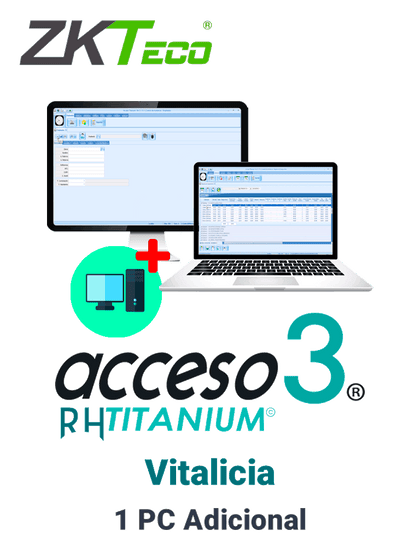 ZKACCESO TITANIUMCOMPADD -  Licencia para 1 PC adicional de adminsitracion de software / Vitalicia