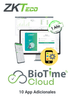 ZKTECO BIOTIMECLOUDADDAPP10 - Licencia de incremento para 10 puntos de aplicación para BioTimeCloud / 1 año