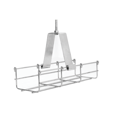 Suspensión conjunto 100 mm, para montar la charola desde el techo, con acabado Electro Zinc para varilla de 1/4, 5/16 y 3/8