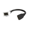 Adaptador HDMI con Pigtail Hembra-Hembra, Para vídeo 720, 1080p, 4K UHD Compatible con Faceplates MAX Siemon de 2 salidas, Color Blanco
