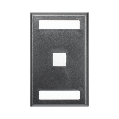 Placa de Pared Vertical, Salida Para 1 Puerto Keystone, Con Espacios Para Etiquetas, Color Negro
