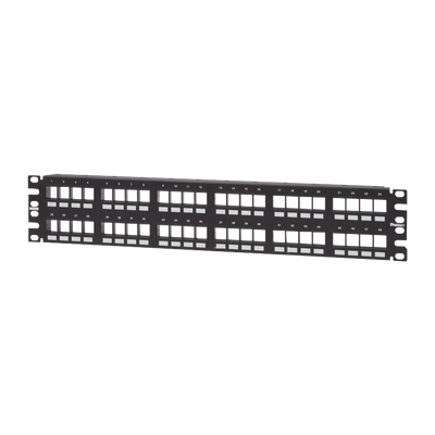 Panel de Parcheo Modular Keystone (Sin Conectores), Numerado y Espacio para Etiquetas, de 48 puertos, 2UR