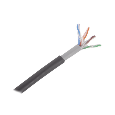 Retazo de cable de 165m, Cat5E, con gel, para intemperie, doble forro extrema humedad, bajo tierra, UL, color negro para aplicaciones en CCTV, y redes de alta velocidad.