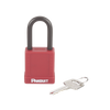 Candado de Bloqueo de Seguridad Dieléctrico, Con Llave Única, Diámetro de 6.5 mm, Color Rojo