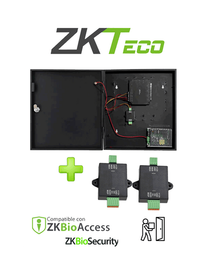 ZKTECO C2260WRPack -  Panel de Control de Acceso de solo Tarjeta para 2 Puertas con Convertidor de 485 a Wiegand /  Controla hasta 10 Puertas Incorporando Expansor DM10 / Comunicación TCP/IP / Compatible con Biosecurity y BioAccess