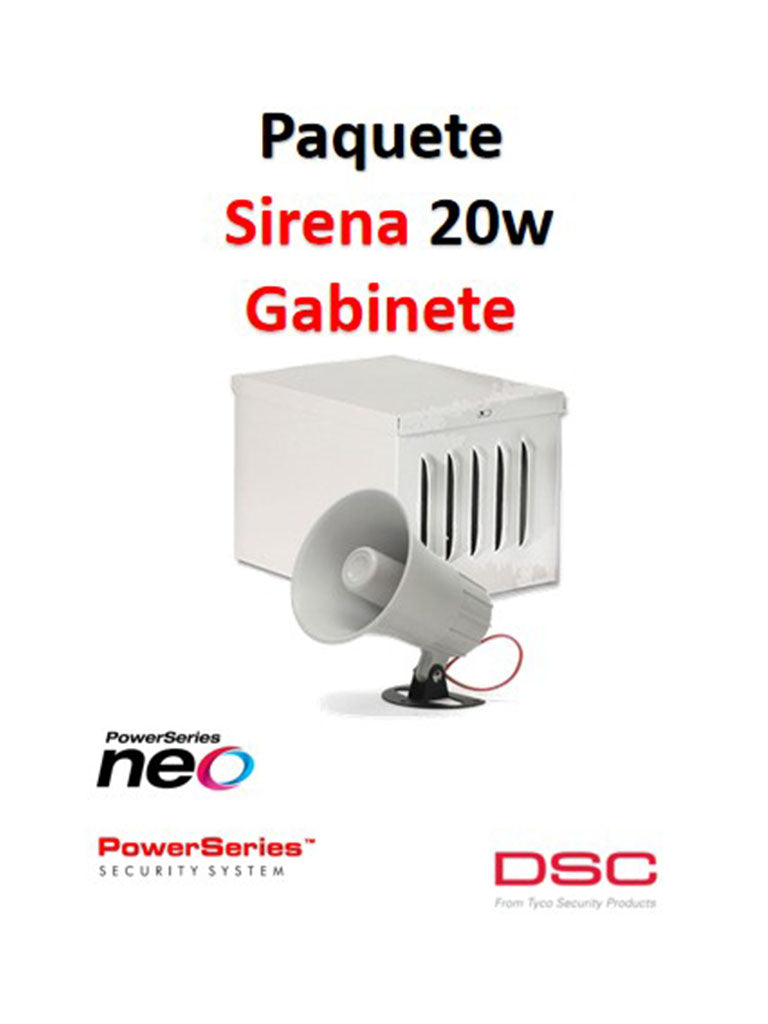 Paquete Sirena Exterior 30W con Gabinete Sirena alambrica de 30 watts para  alarma Bocina para alarma