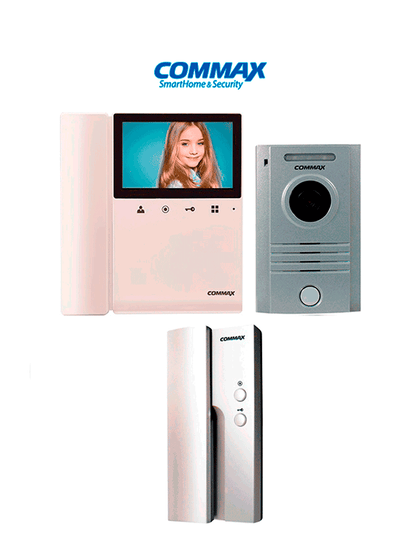 COMMAX CDV43K2DRC40KPAQ - Paquete de videoportero que incluye monitor de 4.3 pulgadas,  frente de calle de aluminio y auricular con conexion al monitor, contesta desde el monitor o el auricular/ Monitor y auricular se intercomunican