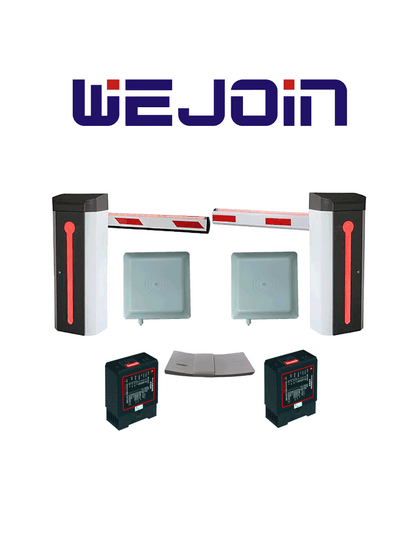 Wejoin WEJPAK6-  Paquete para Control de Acceso Vehicular / 2 barreras Wejoin WJDZ120L34, WJDZ120R34/ 2 Lectoras Saxxon SAXR2656 / 2 sensores de masa Wejoin WJDG102 / 100 Tag de Papel adherible SAXXON THF02