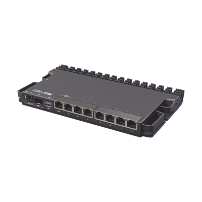 (RB5009UG+S+IN) RouterBoard, CPU 4 Núcleos, 8 Puertos Gigabit, 1 SFP+, Solo RouterOS v7