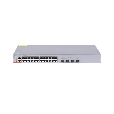 Switch Administrable Capa 3 con 24 puertos Gigabit + 4 SFP+ para fibra 10Gb, gestión gratuita desde la nube.