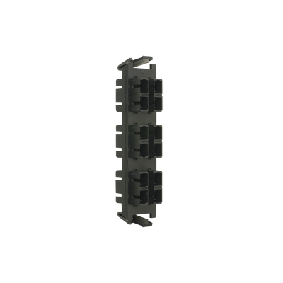 Placa acopladora de Fibra Óptica Quick-Pack, Con 6 Conectores SC Duplex (12 Fibras), Negro