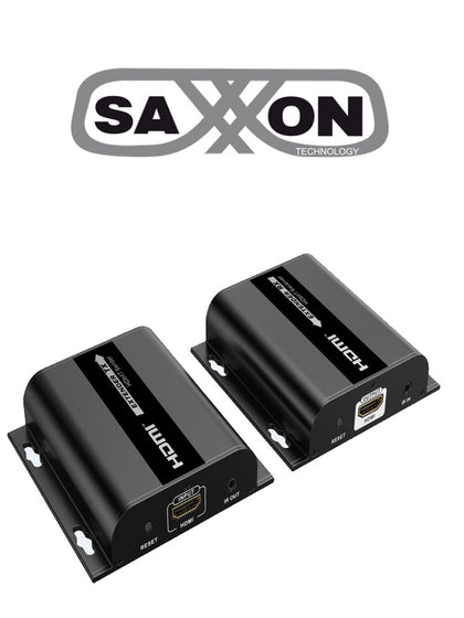 SAXXON LKV38340- Kit extensor HDMI sobre IP/ Resolucion 1080p/ Cat 5e/ 6/ hasta 120 metros/ Hasta 253 receptores/ Delay de 70ms/ HdBIT/ Transmisor de IR/ Plug and play