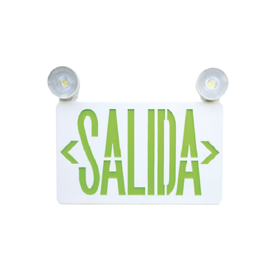 Letrero LED de SALIDA con Luz de Emergencia/Montaje Universal (pared, lateral o Techo)/Batería de Respaldo Incluida