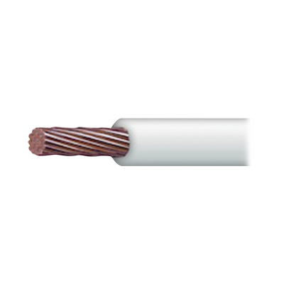Cable Eléctrico 8 awg  color blanco,Conductor de cobre suave cableado. Aislamiento de PVC, autoextinguible. BOBINA 100 MTS