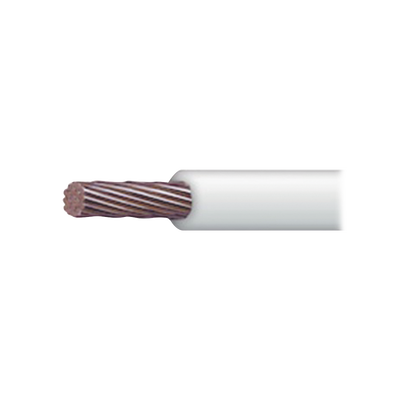 Cable 18 awg  color blanco,Conductor de cobre suave cableado. Aislamiento de PVC, autoextinguible. BOBINA 100 MTS