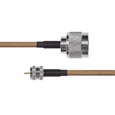 Jumper de Cable Coaxial RG-142/U de 180 cm y Conectores N Macho a Mini-UHF Macho.