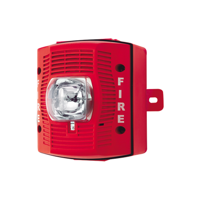 Bocina con Lámpara Estroboscópica para Exterior, con Configuración Estroboscópica Seleccionable, Color Rojo