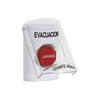 Botón de Evacuación, Texto en Español, Tapa Protectora de Policarbonato Súper Resistente, Restablecimiento con Llave