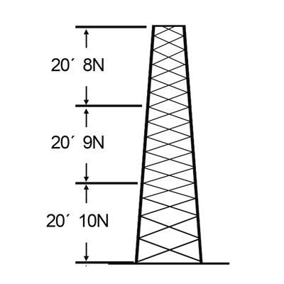 Torre especial Autosoportada Robusta de 18 m. Linea SSV HEAVY DUTY (Sec. 8 - 10)
