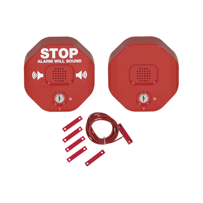 Alarma de puerta multifunción Exit Stopper® para puerta doble con bocina remota