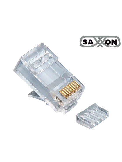 SAXXON S901D - Conector plug RJ45 para cable UTP / CAT 6 / Con Guía / Paquete 100 piezas