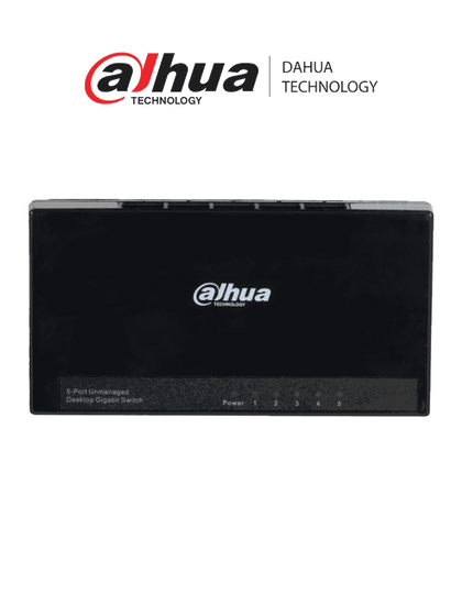 DAHUA PFS3005-5GT-L - Switch para Escritorio 5 Puertos/ Gigabit Ethernet/ 10/100/1000/ Diseño Compacto/ Capa 2/ Switching 10 Gbps/ Velocidad de Reenvio de Paquetes 7.44 Mbps/NEGRO
