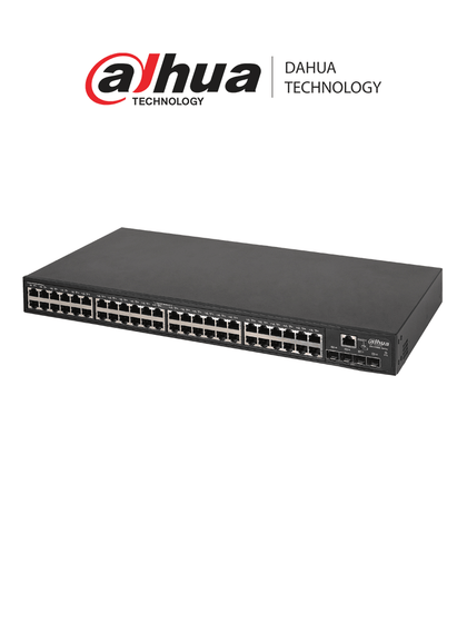 DAHUA S5500-48GT4XF-E - Switch de agregación de 48 puertos Gigabit y 4 puertos para fibra 10G.
