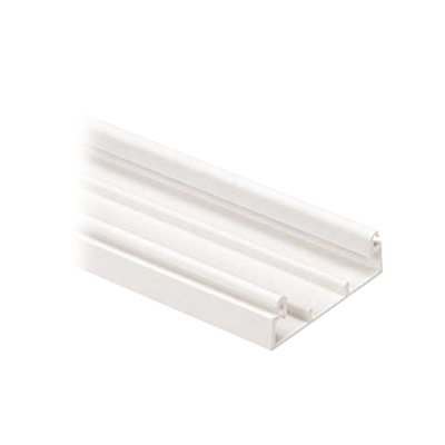 Base para canaleta T-45, de PVC rígido, con orificios perforados para montaje, 60.3 x 18.5 x 2400 mm, Color Blanco Mate