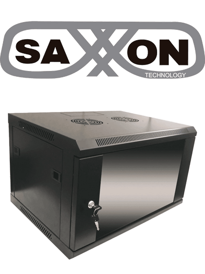 SAXXON SE540601 - Gabinete de pared / 6 UR / Fijo / Capacidad de carga de 60  Kg / Ancho 57.0 cm x profundidad 45.0 cm x alto 37.0 cm